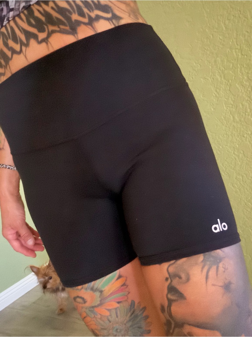 ALO Yoga Black High-Rise Bike Shorts size small